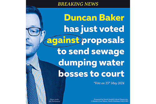 Tory votes against proposals to end sewage dumping
